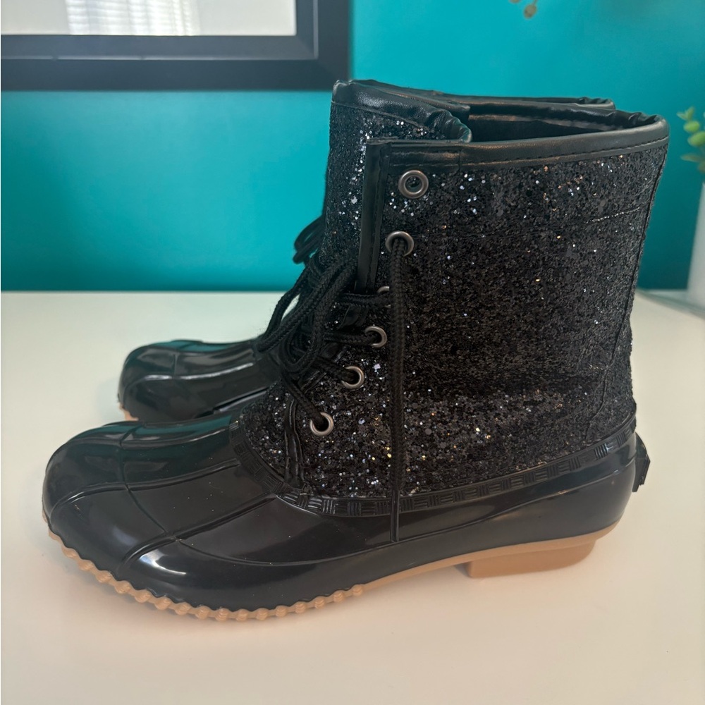 Brand new glitter duck boots